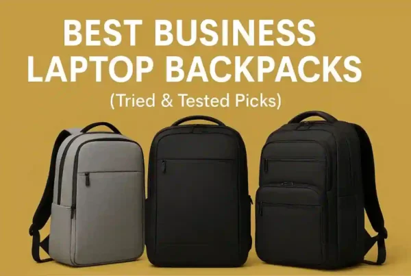 A curated selection of 11 business laptop backpacks for 2025, featuring sleek, professional designs, padded laptop sleeves, and travel-friendly features.