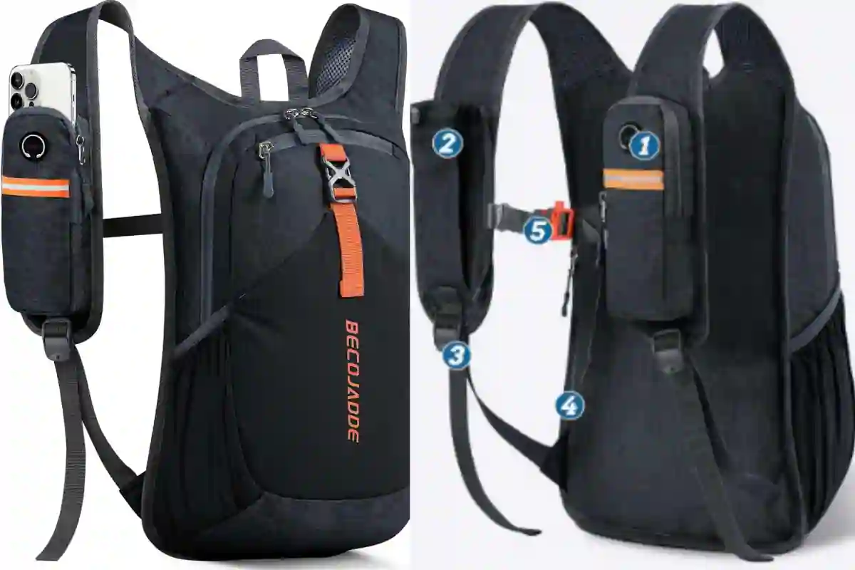 Alpaka Metro backpack with magnetic strap pouch for phone, cards, and small tech, ideal for urban travel.