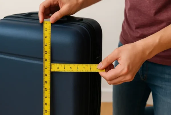 Chart showing hand luggage size and weight limits for major international airlines