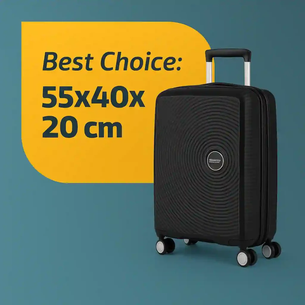 hand luggage size chart -Best flexible hand luggage size 55x35x20 cm for maximum airline compatibility