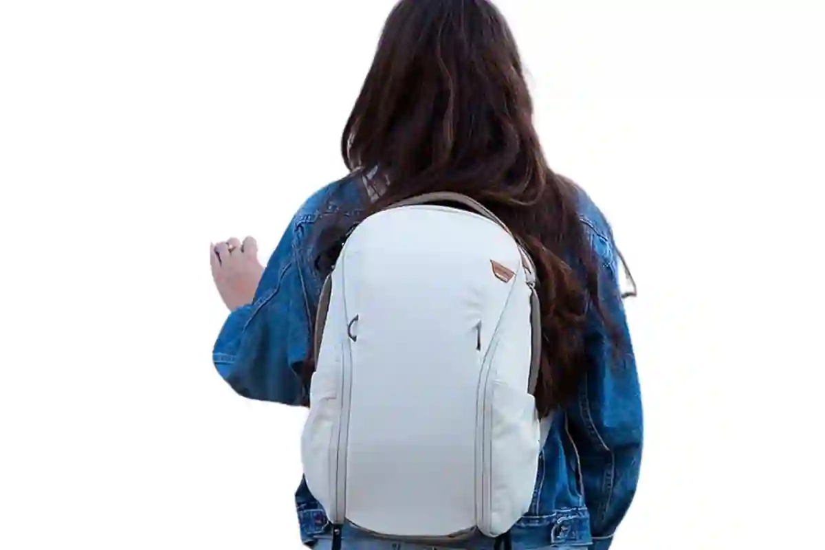 Peak Design Everyday Backpack Zip 15L for laptops and camera gear, compact fit for petite users.