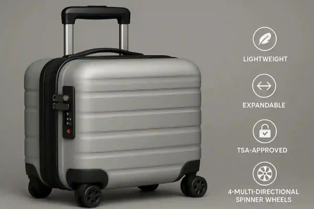 - Best Hard Shell Suitcase Sets for 2025 (Durable, Stylish & Great Value) A traveler pulling a sturdy hard shell suitcase through an airport, showing durability and smooth wheels.