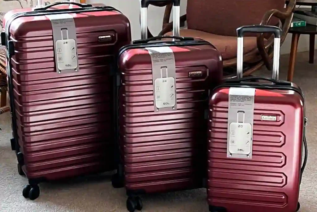 Fanskey three-piece hard shell luggage with built-in TSA locks and spinner wheels.