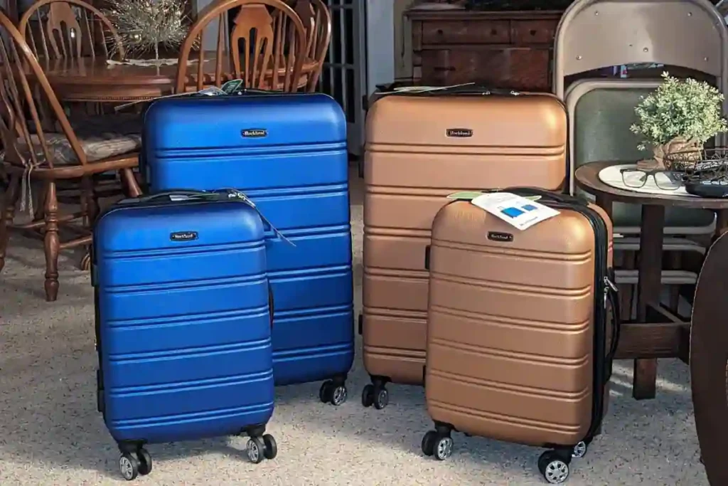Best Hard Shell Suitcase Sets for 2025 (Durable, Stylish & Great Value)- Stylish Rockland Melbourne two-piece hard shell suitcase set with bold patterns.