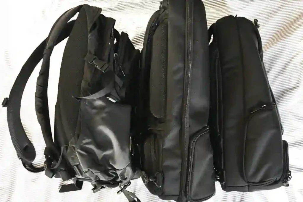 Hands-On Review: eBags Professional Slim Laptop Backpack 2 Front angled view of the eBags Professional Slim Laptop Backpack in gray color, showing its slim and structured design.