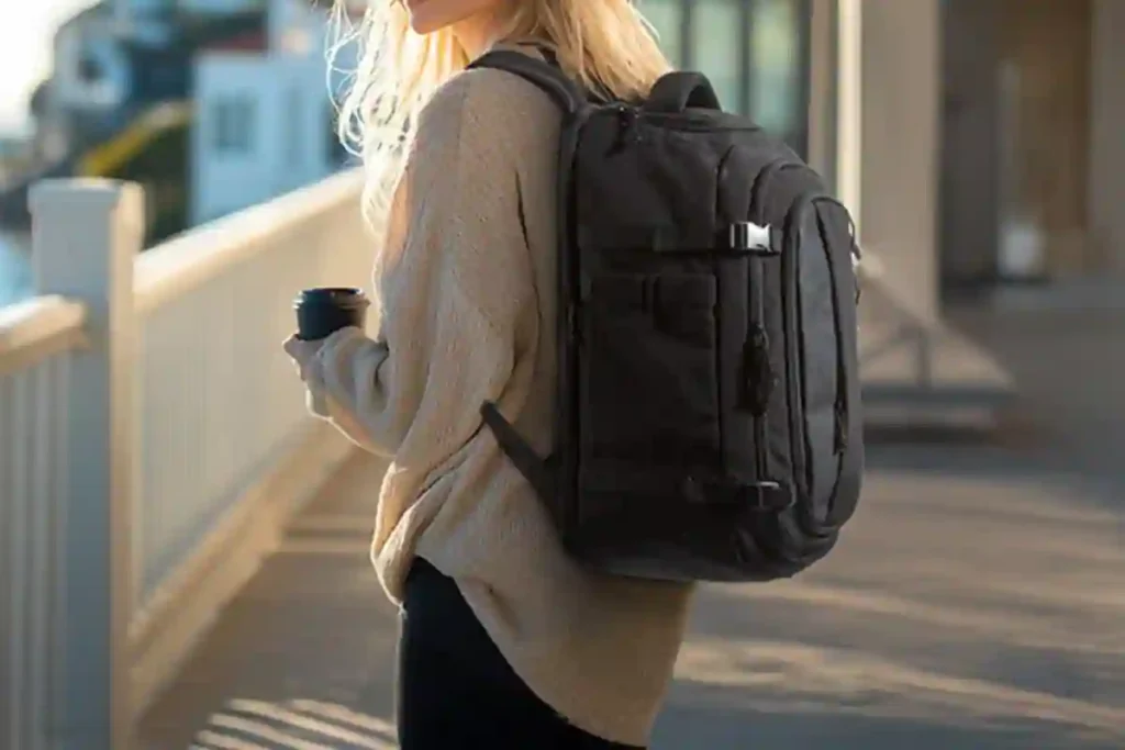 Compact Bagsmart Carry-On Travel Backpacks  under airplane seat