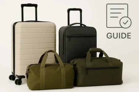 Comparison of suitcase styles including hard-shell, soft-shell, duffel bags, and carry-ons for a 2025 luggage buying guide.