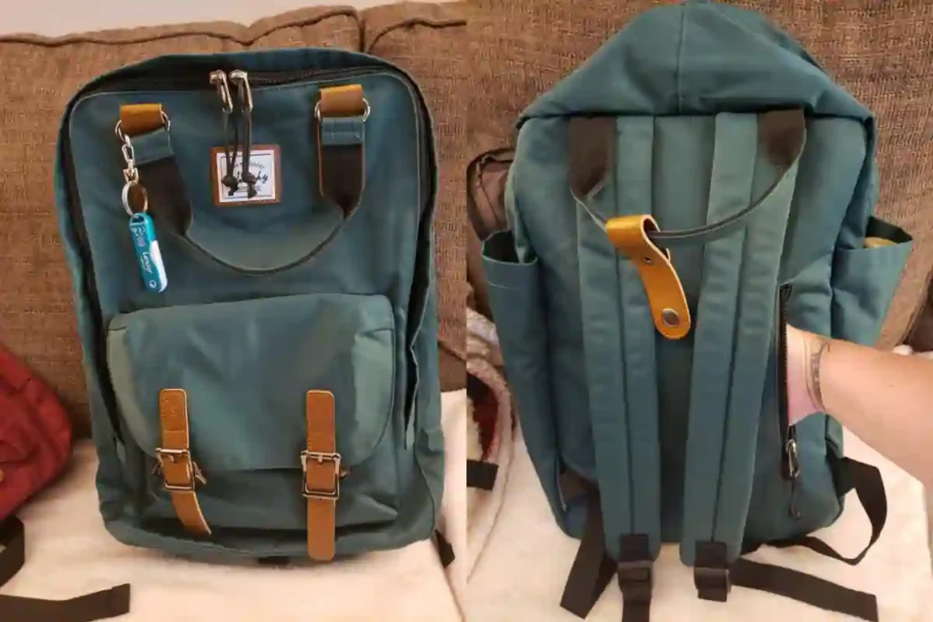 Compact VASCHY 21L backpack with front pockets, bottle holders, and a clean modern design.