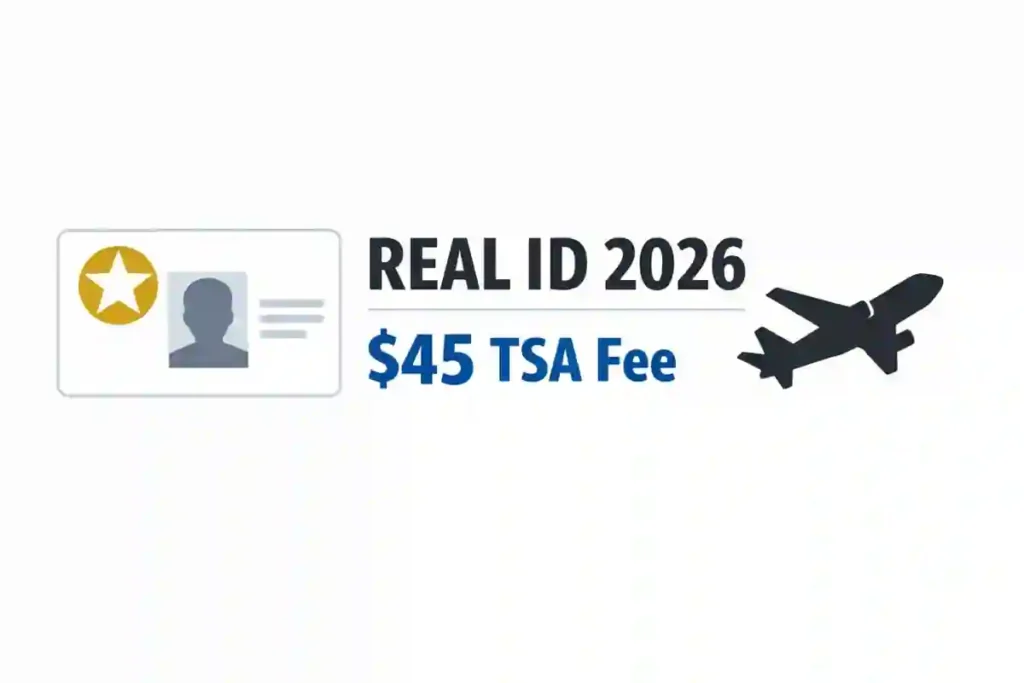 Flying Without a REAL ID in 2026: TSA $45 Confirm.ID Fee, Rules & Accepted IDs 1 Close-up of a U.S. driver’s license showing the REAL ID star symbol used for domestic flights
