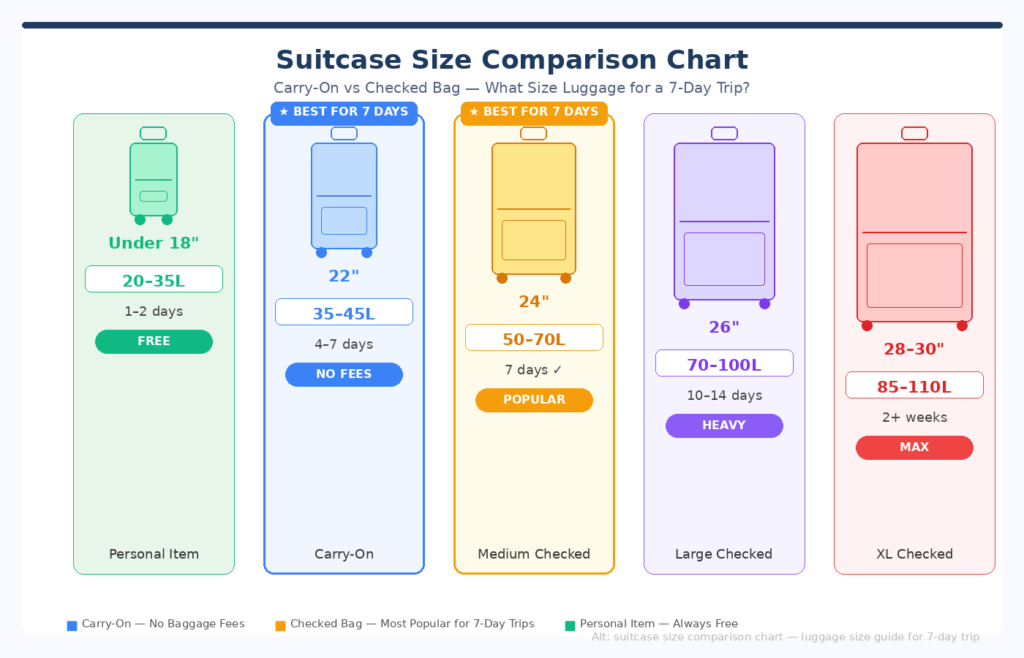 Suitcase Size Comparison Chart suitcase size comparison chart, 22 vs 24 inch suitcase capacity.