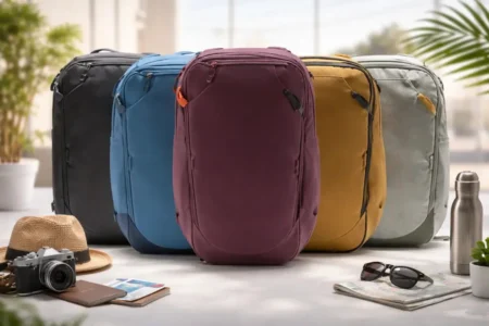 Peak Design Travel Backpack 2-in-1 modular travel system showing 34L main backpack with 16L detachable daypack
