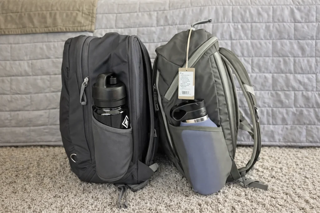 Osprey Daylite 26+6 Review: Is This the Best Travel Backpack for One Bag Travelers? 2 Side-by-side comparison of the Osprey Daylite 26+6 collapsed at 26 liters and expanded to 32 liters.