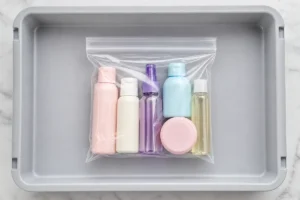 what counts as a liquid at TSA — quart bag with travel toiletries at airport security